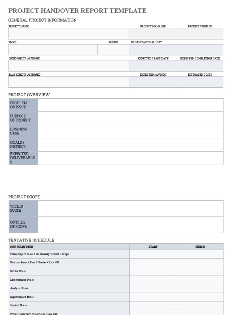 Project Handover Report Template | PDF | Reliability Engineering | Risk