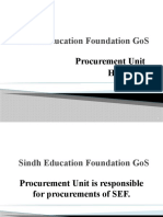 Sindh Education Foundation Gos: Procurement Unit Hierarchy