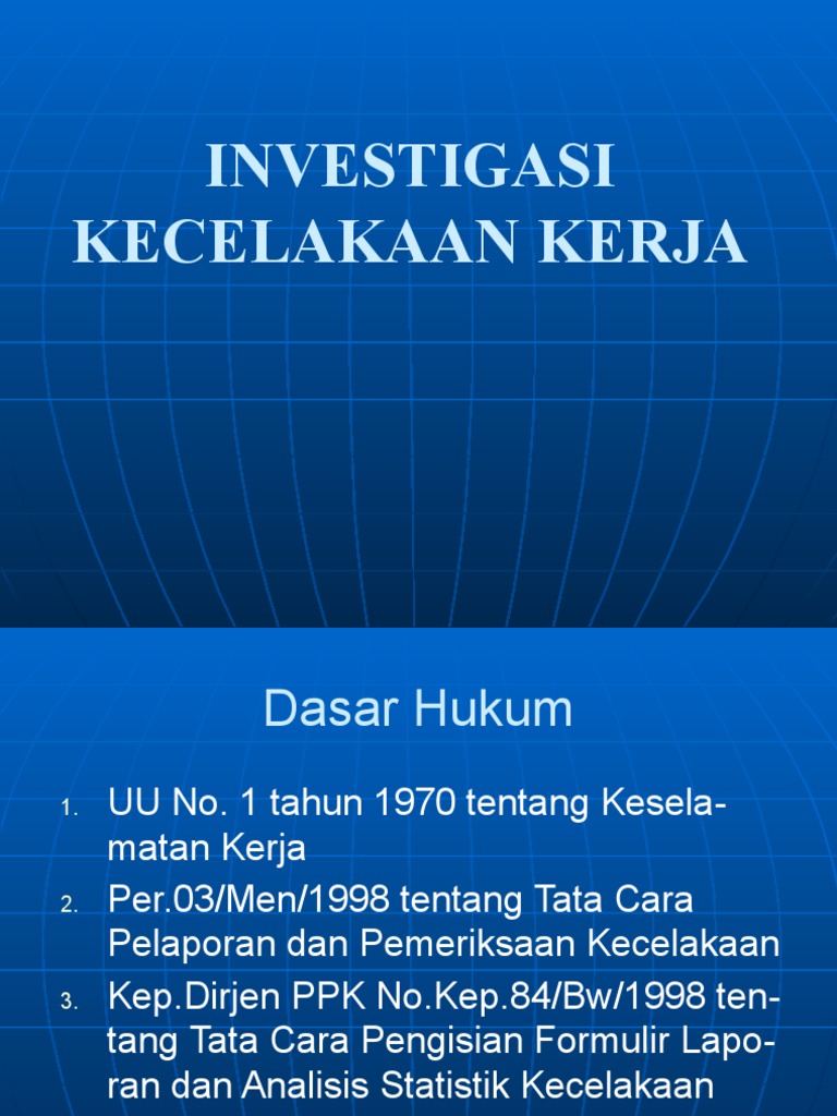 Investigasi Dan Analisa Kecelakaan Kerja Pdf
