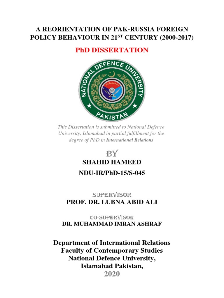 Shahid Hameed 2021 IR Ndu Isb | PDF | Pakistan | Policy, image size:768x1024