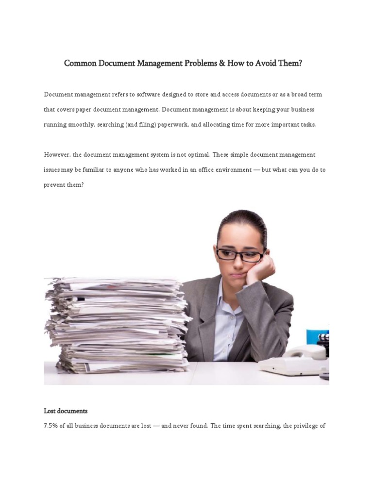 Common Document Management Problems & How To Avoid Them | PDF ...