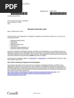 Biometric Instruction Letter: Study Permit Work Permit