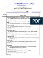 History and Geography 3 Mastery Quiz