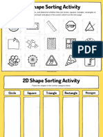 2D Shape Sorting Worksheet