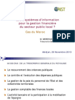 Quels systèmes d information pour la gestion financière du secteur public local_ Cas du Maroc. M. MERZOUKI Mohammed Trésorerie Générale du Royaume