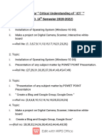 Practicum For " Critical Understanding of ICT ' " B.ED. (4 Semester 2020-2022)
