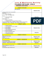 Tyndale-Biscoe & Mallinson Society: Term-I Syllabus For Class - (VIII) 8