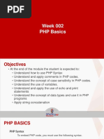 W2 Lesson 2 PHP Basics - Presentation