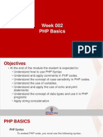 W2 Lesson 2 PHP Basics - Presentation