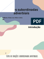 Orações Subordinadas Adverbiais