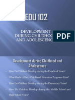 Development During Childhood and Adolescence