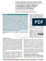 Development and Validation of HPLC Method For Estimation of Gliclazide in Gliclazide Tablets Prepared Using Natural Disintegrant