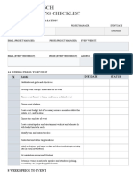Product Launch Event Planning Checklist: General Project Information