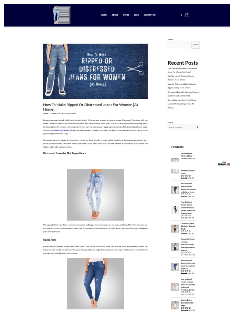 Distressed Jeans For Womens | PDF | Jeans | Fashion