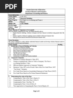 Course Outline Financial Modeling