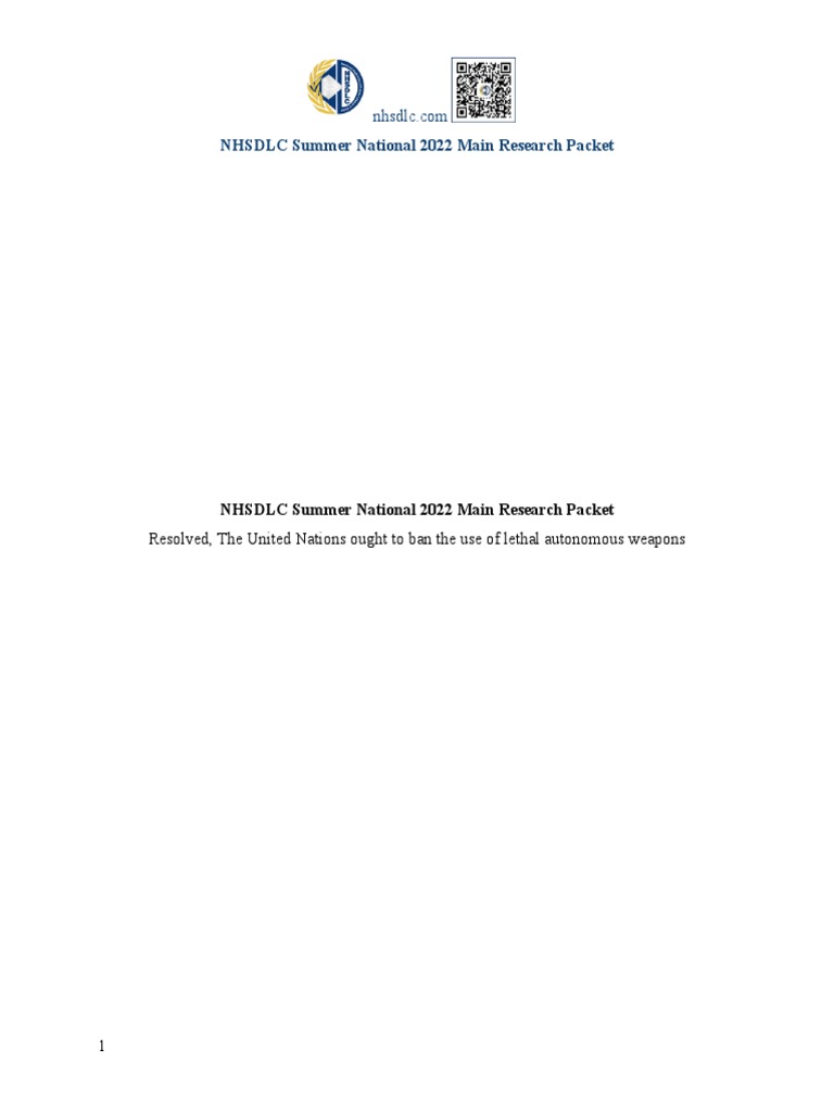 UN Debate on Banning Lethal Weapons | PDF | Artificial Intelligence ...