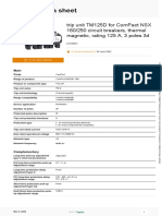 Product Data Sheet: Trip Unit Tm125D For Compact NSX 160/250 Circuit Breakers, Thermal Magnetic, Rating 125 A, 3 Poles 3D