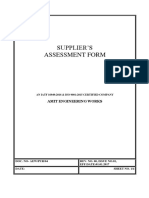 Supplier'S Assessment Form: Amit Engineering Works