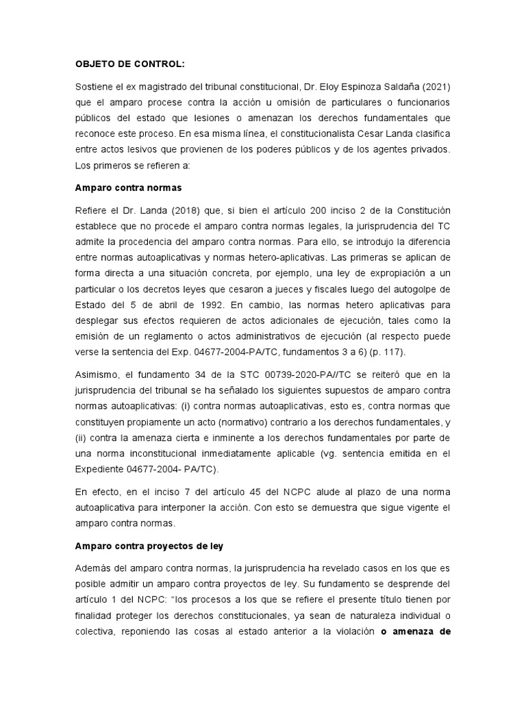 Amparo Constitucional: Tipos y Jurisprudencia | PDF | Caso de ley | Ley ...