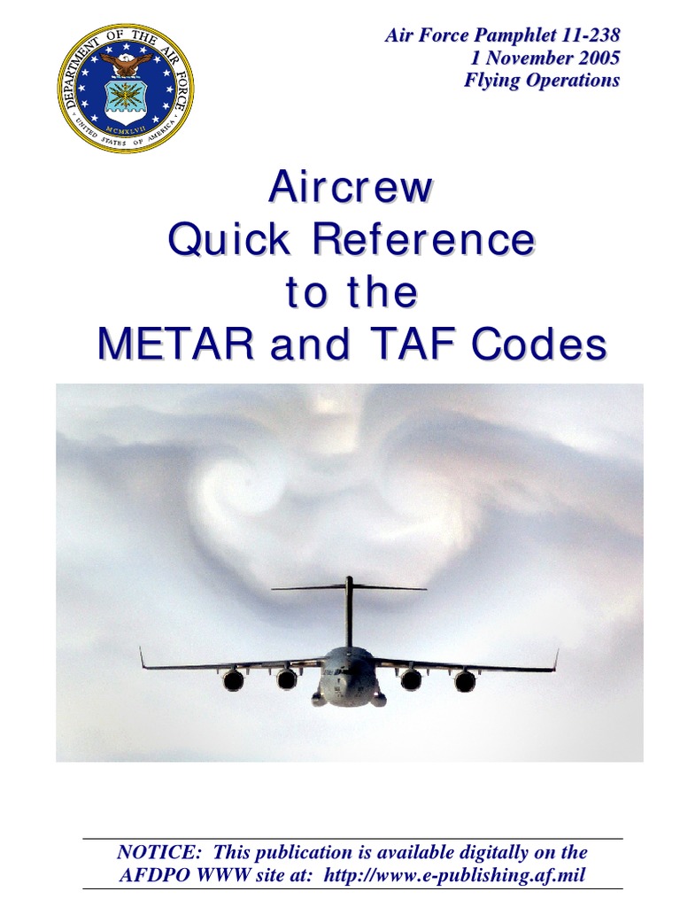 Aircrew Guide to METAR and TAF Codes | PDF | Cloud | Meteorology