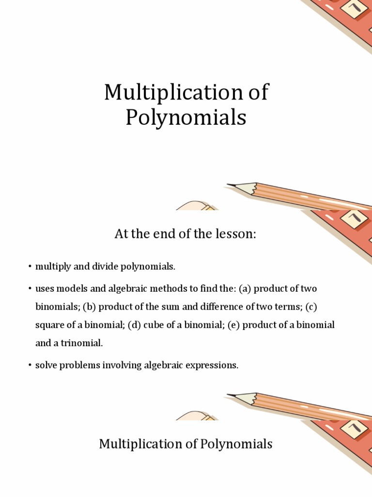 Multiplying and Dividing Polynomials Guide | PDF | Polynomial ...