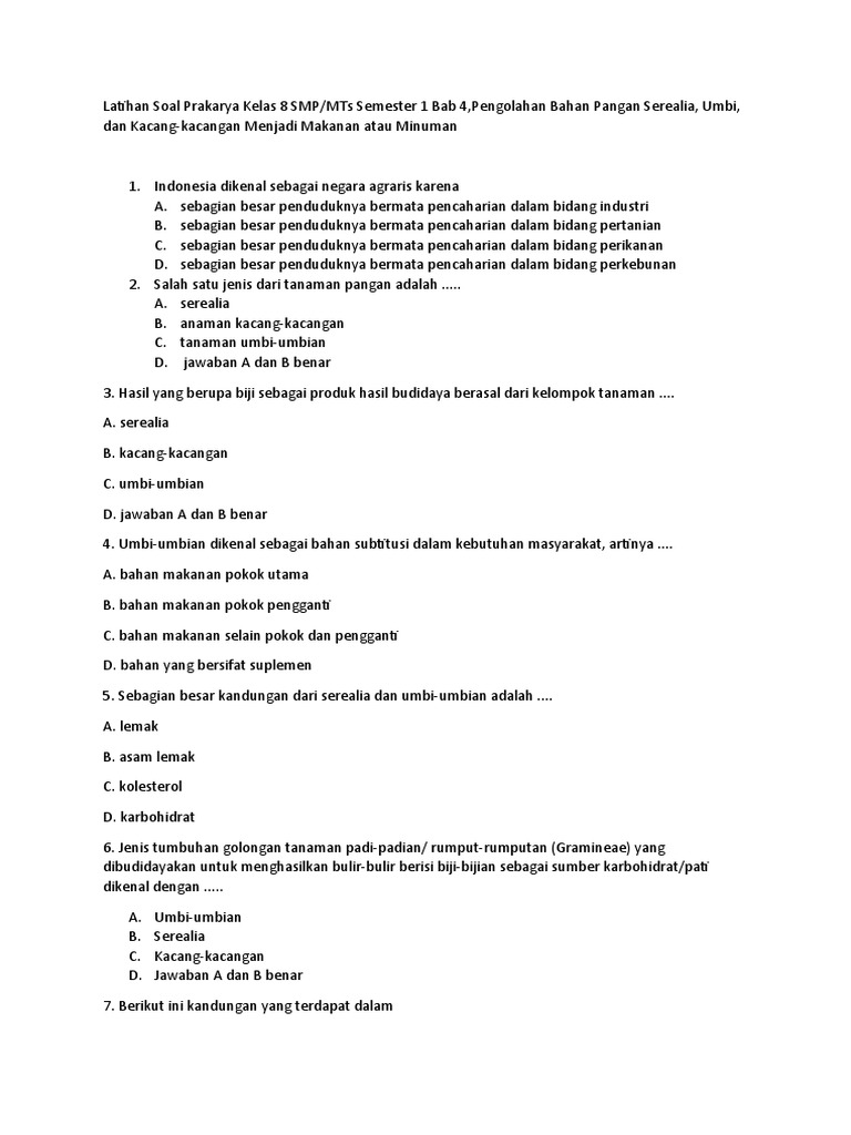 Mengolah Kreasi: Contoh Soal Prakarya Kelas 8 Semester 2 tentang Pengolahan untuk Mengasah Keterampilan