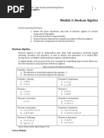 Week 3 - Module 3 Boolean Algebra