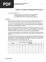 Week 8 - Module 7 Design of Combinational Circuits 2