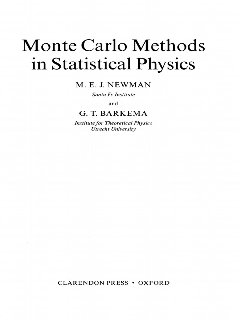 Monte Carlo Methods in Statistical Physics | PDF | Monte Carlo Method ...