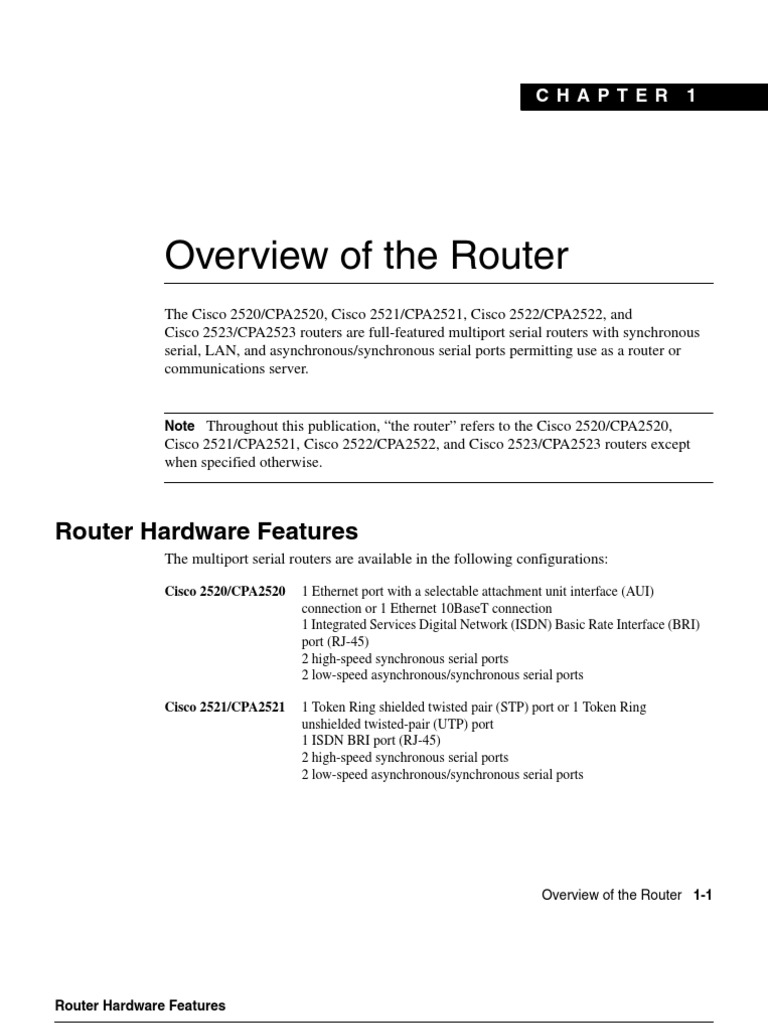 Cisco 2500 Series Router Overview | PDF | Remote Desktop Services ...