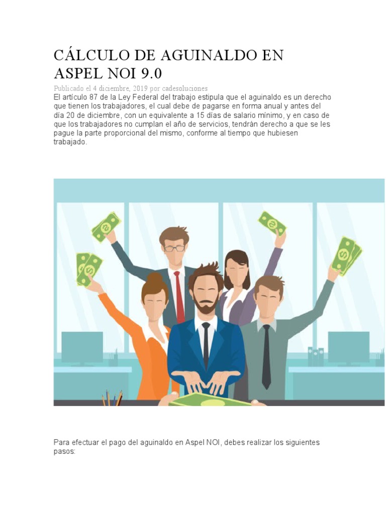 Cálculo de Aguinaldo en Aspel NOI | PDF | Salario