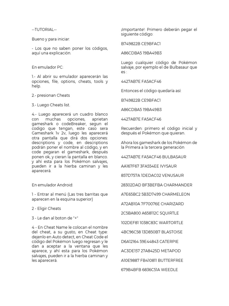Cheats Pokemon Esmeralda PDF