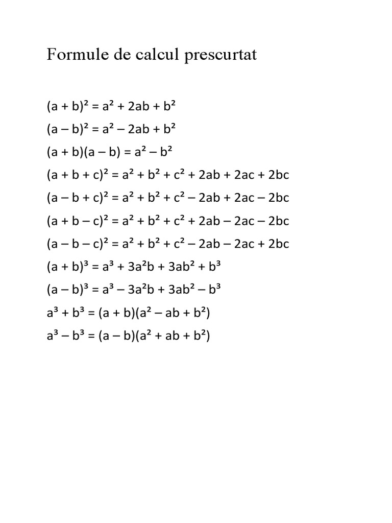 Formule de Calcul Prescurtat | PDF