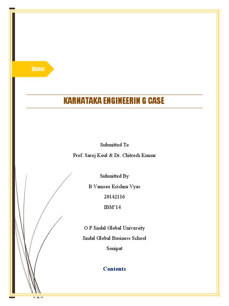 Karnataka Engineering Case Analysis | PDF | Economies | Business