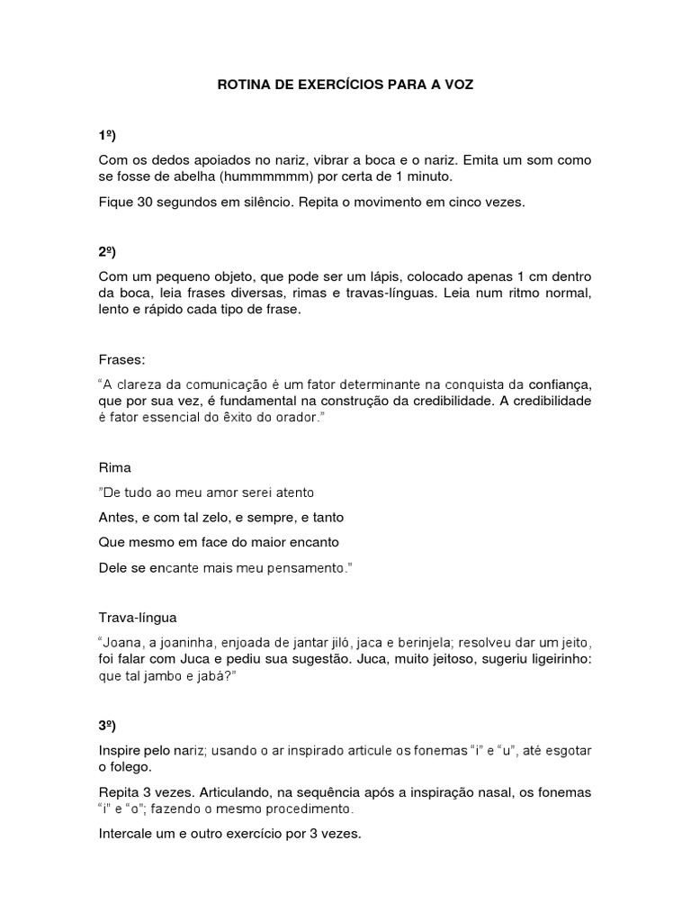 Rotina Completa De Exercícios Vocais Para Aquecimento Alongamento E