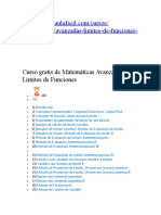 Curso de Matematicas Avanzadas Limites de Funciones