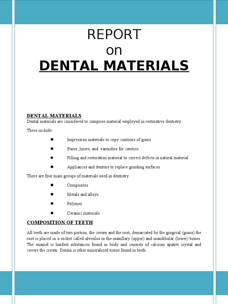 Dental Materials PDF Dental Implant Dental Material