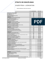 Extrato de Disciplinas: Educação Física - Licenciatura