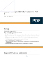 Session 13. Capital Structure Decisions Part II