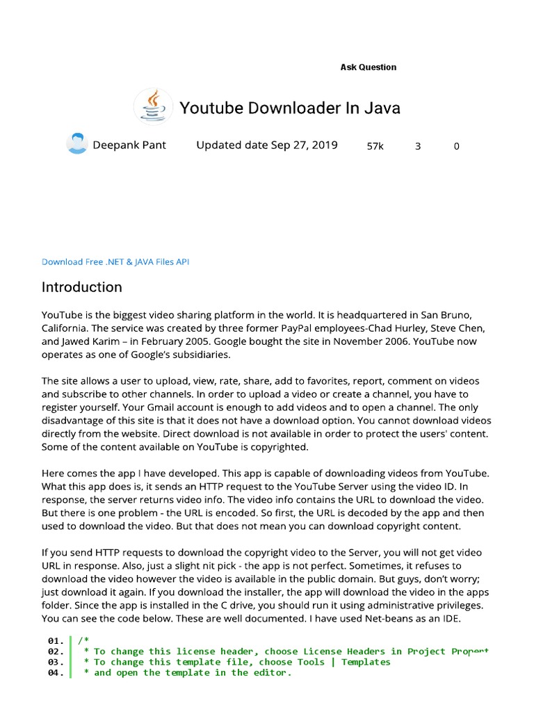 Youtube Downloader in Java | PDF | String (Computer Science) | Boolean ...