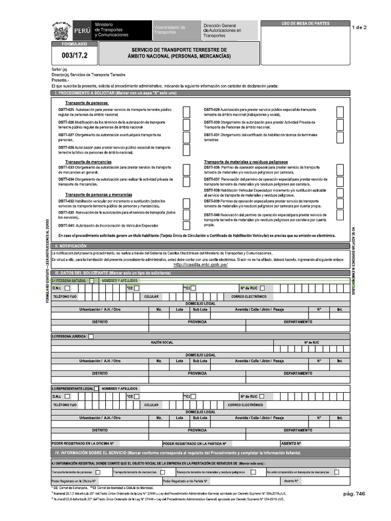 Solicitud de Autorización de Transporte | PDF | Transporte | Industrias ...