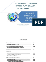 Basic Education - Learning: Continuity Plan (Be-Lcp) SY 2021-2022