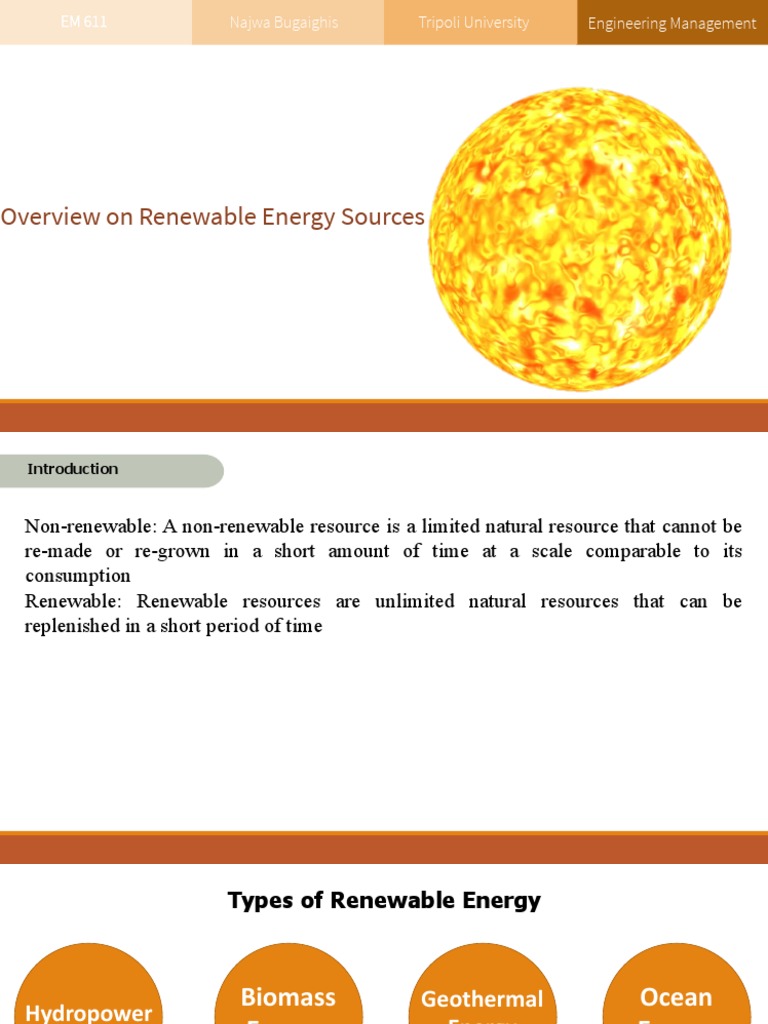 Overview of Renewable Energy Sources | PDF | Renewable Energy | Solar Power