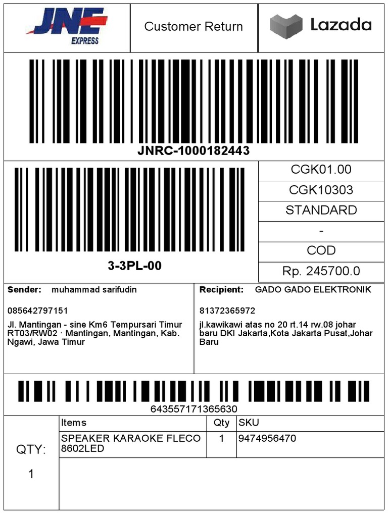 Customer Return for Speaker Karaoke | PDF