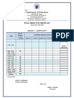 Department of Education: Teacher'S Schedule