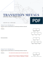 Transition Metals: Crystal Field Theory (CFT)