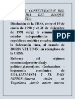 Causas y Consecuencias Del La Caida Del Bloque Sociaslista