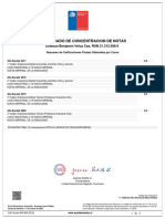 Certificado de Concentracion de Notas: Esteban Benjamín Veloz Cea, RUN 21.312.506-0