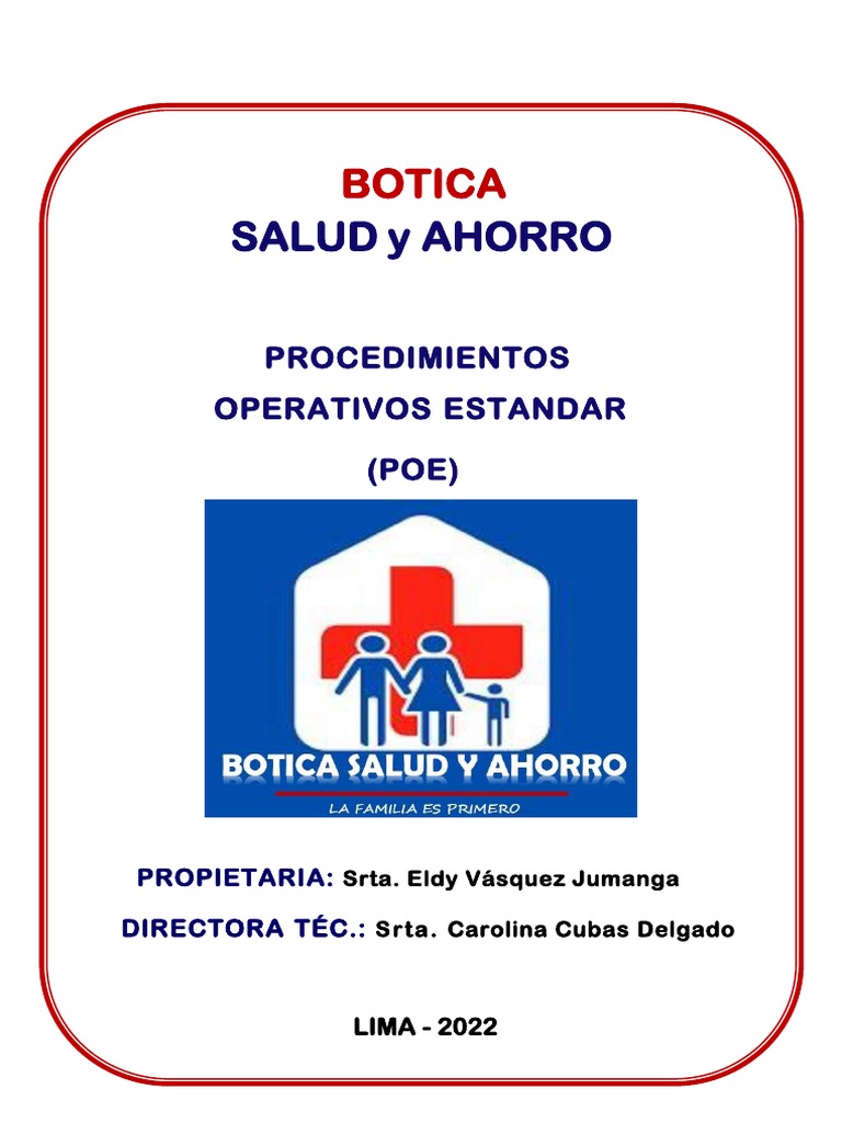 Manual de POE para Botica Salud y Ahorro | PDF | Farmacia | Farmacéutico
