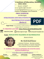 The Mathematics Pedagogy Unit Presents On The Topic: St. Xavier's Institute of Education, Mumbai 2021-2022